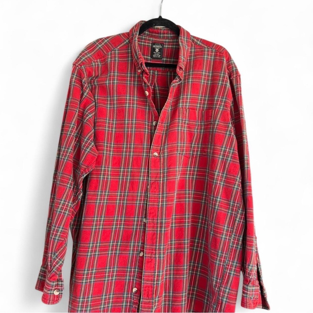 Men’s  2XL RedHead Classic Red and Green Plaid Shirt (YS)
